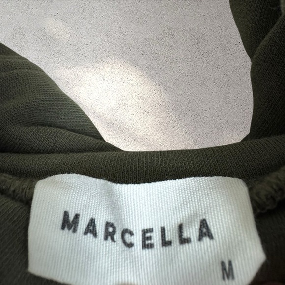 Marcella Tompkins Sweatshirt Hooded Dress Green Women's Medium - Picture 4 of 7